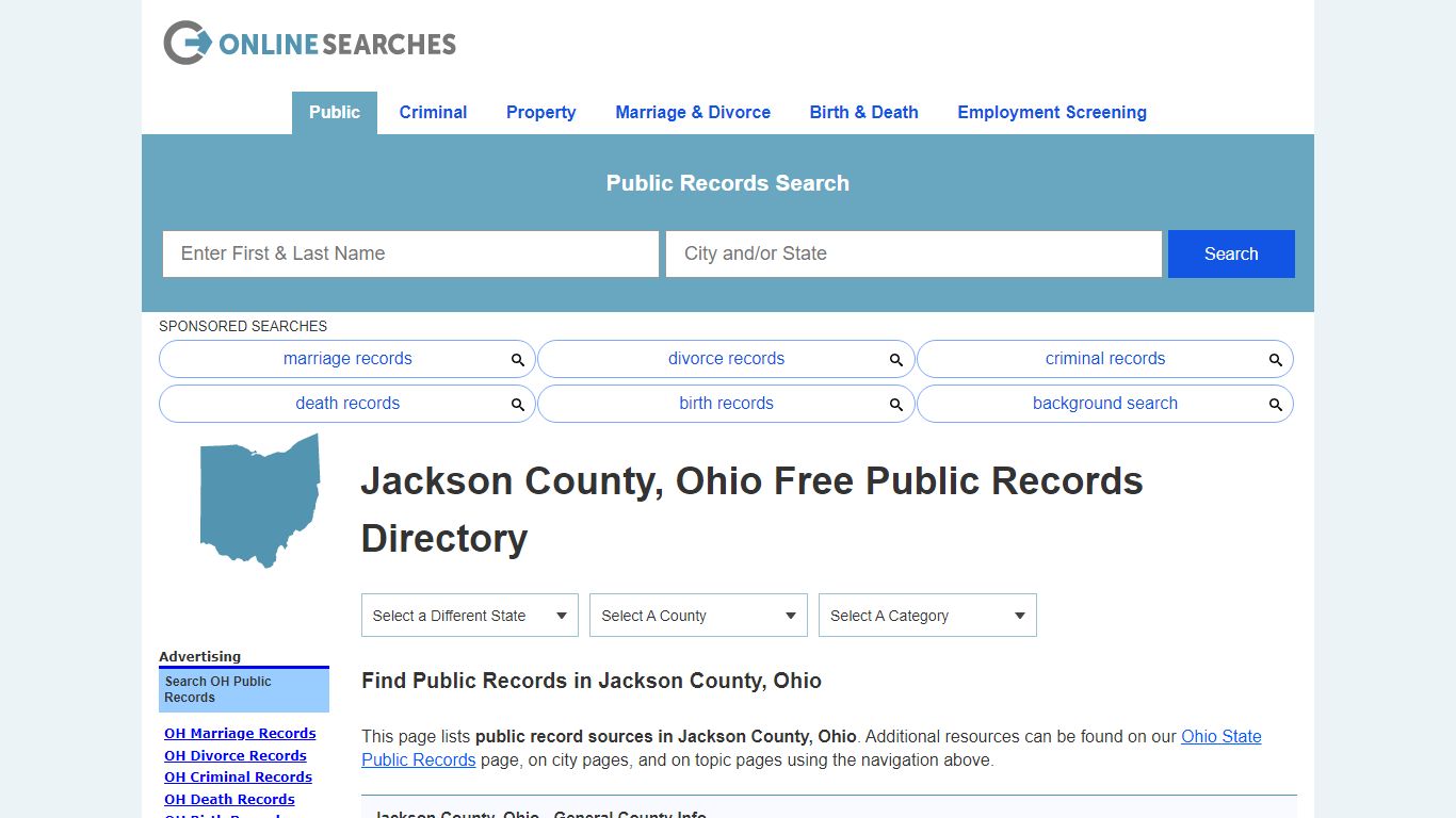 Jackson County, Ohio Public Records Directory